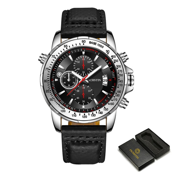 2025 OCHSTIN Pilot Watch – Men’s Military Quartz Chronograph, Waterproof, Nylon-Leather Strap, Sports Wristwatch