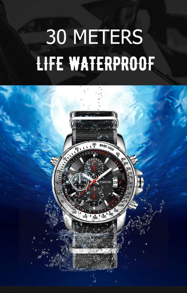 2025 OCHSTIN Pilot Watch – Men’s Military Quartz Chronograph, Waterproof, Nylon-Leather Strap, Sports Wristwatch