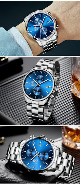 New CHEETAH Men Watch Luxury Brand Business Black Quartz Watches Mens Waterproof Chronograph Sport Wristwatch Date Male Clock