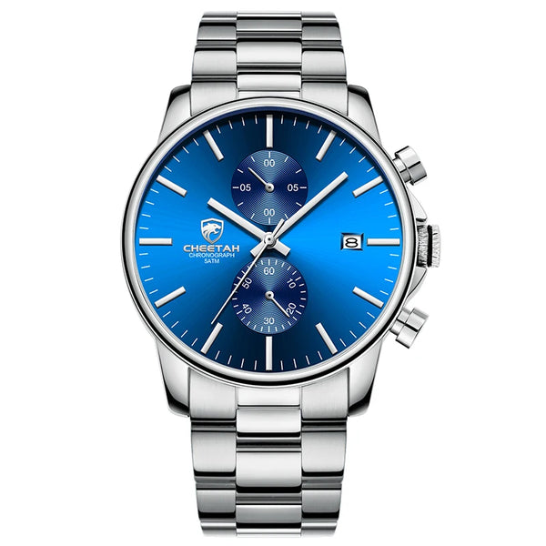 New CHEETAH Men Watch Luxury Brand Business Black Quartz Watches Mens Waterproof Chronograph Sport Wristwatch Date Male Clock