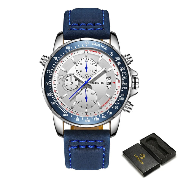 2025 OCHSTIN Pilot Watch – Men’s Military Quartz Chronograph, Waterproof, Nylon-Leather Strap, Sports Wristwatch