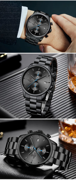 New CHEETAH Men Watch Luxury Brand Business Black Quartz Watches Mens Waterproof Chronograph Sport Wristwatch Date Male Clock