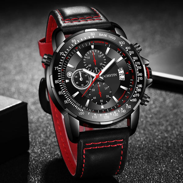 2025 OCHSTIN Pilot Watch – Men’s Military Quartz Chronograph, Waterproof, Nylon-Leather Strap, Sports Wristwatch