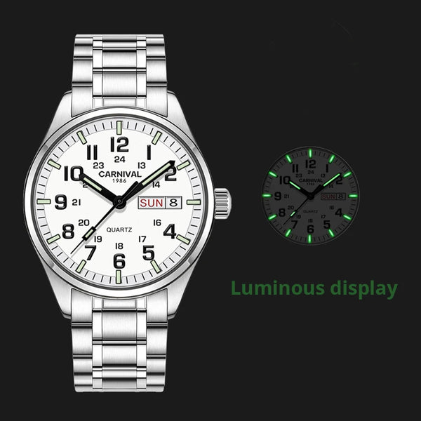 Luminous Watch Men 2020 CARNIVAL Mens Watches Top Brand Luxury Waterproof Sports Quartz Wristwatch Japan Movement