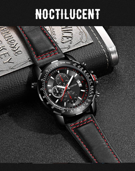 2025 OCHSTIN Pilot Watch – Men’s Military Quartz Chronograph, Waterproof, Nylon-Leather Strap, Sports Wristwatch