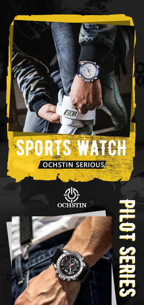 2025 OCHSTIN Pilot Watch – Men’s Military Quartz Chronograph, Waterproof, Nylon-Leather Strap, Sports Wristwatch