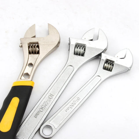 Grip Big. Twist Smart. Fix Fast.
From tight corners to oversized bolts, this versatile wrench set tackles it all. With adjustable jaws, angled slide heads, and extra-wide openings, it’s built for serious household and works