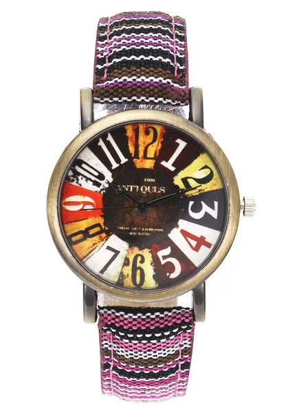 Vogue Movie Pattern Watch – Canvas Strap, 18mm, Unisex Sport Fashion Wristwatch, Trending Design