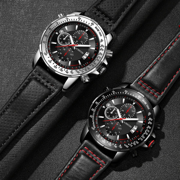 2025 OCHSTIN Pilot Watch – Men’s Military Quartz Chronograph, Waterproof, Nylon-Leather Strap, Sports Wristwatch