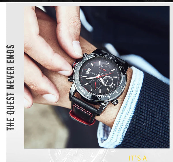 2025 OCHSTIN Pilot Watch – Men’s Military Quartz Chronograph, Waterproof, Nylon-Leather Strap, Sports Wristwatch