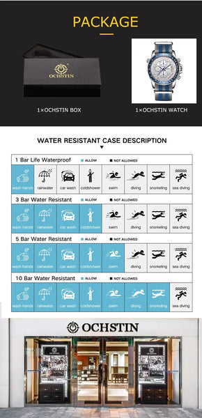 2025 OCHSTIN Pilot Watch – Men’s Military Quartz Chronograph, Waterproof, Nylon-Leather Strap, Sports Wristwatch