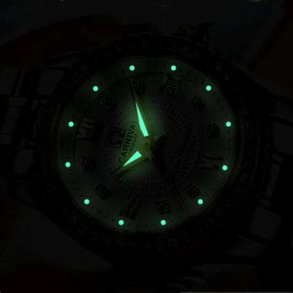 CARNIVAL Brand Luxury Wrist Watches for Women Ladies Waterproof Sapphire Automatic Mechanical Wristwatch Luminous Montre Femme