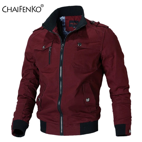 Men's Slim Fit Bomber Windbreaker Jacket – Lightweight Casual Coat for Spring & Autumn