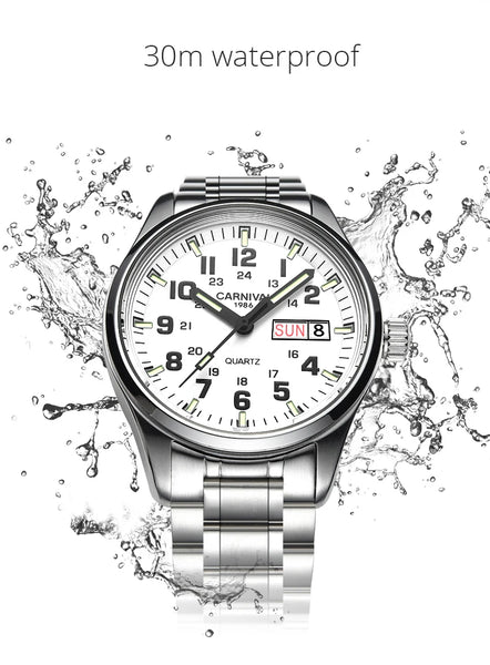 Luminous Watch Men 2020 CARNIVAL Mens Watches Top Brand Luxury Waterproof Sports Quartz Wristwatch Japan Movement