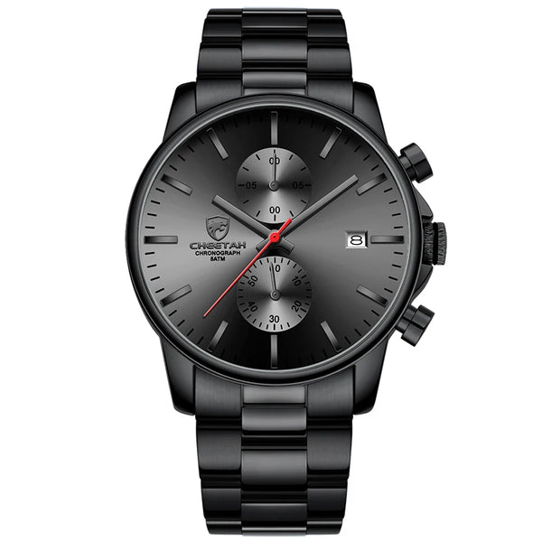 New CHEETAH Men Watch Luxury Brand Business Black Quartz Watches Mens Waterproof Chronograph Sport Wristwatch Date Male Clock