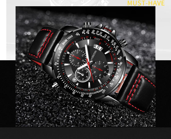 2025 OCHSTIN Pilot Watch – Men’s Military Quartz Chronograph, Waterproof, Nylon-Leather Strap, Sports Wristwatch