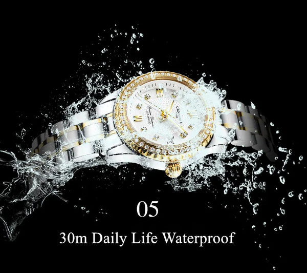 CARNIVAL Brand Luxury Wrist Watches for Women Ladies Waterproof Sapphire Automatic Mechanical Wristwatch Luminous Montre Femme