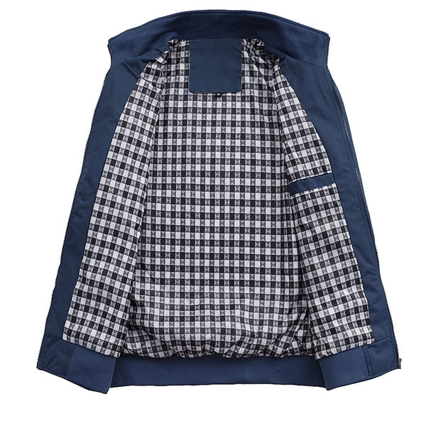 025 Men's Slim Fit Bomber Jacket M-8XL – Lightweight Baseball Style Windbreaker Coat, Casual Spring Autumn Outerwear, Solid Color Zip-Up Overcoat