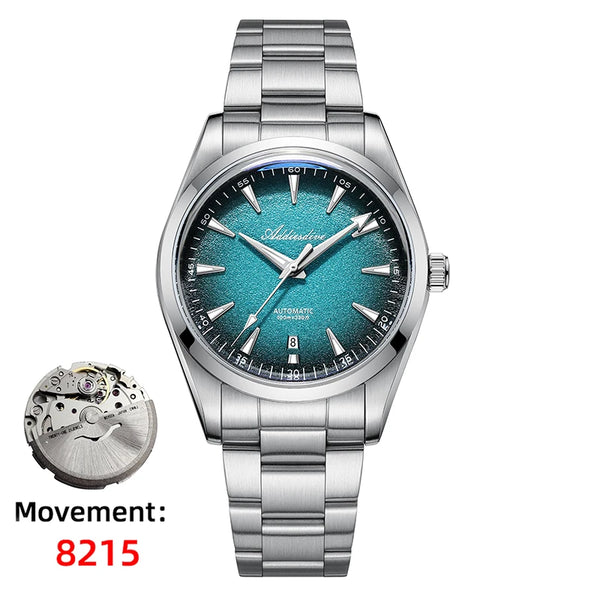 ADDIESDIVE Men's Automatic Mechanical Watch – Japan 8215 Movement, Bubble Mirror Glass, Super Luminous Luxury Dress Timepiece
