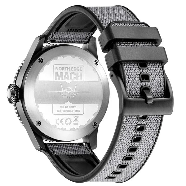 NORTH EDGE MACH 2024 Pilot Watch – Solar Powered, Dual Time, Waterproof