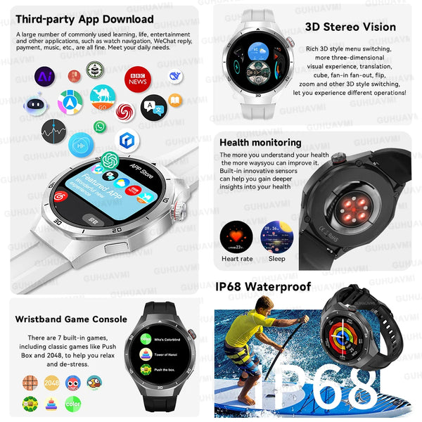2025 For Android iOS Watch DT5pro Smart Watch 4GB Big Memory GPS Navigation MP3/MP4 Player APP Download Sports trackr Smartwatch
