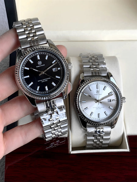 PABLO RAEZ Men's Luxury Silver Watch – SUS304 Steel, Luminous, Waterproof