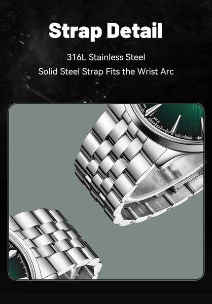 Shanghai Men's Luxury Automatic Watch – Sapphire, Double Calendar, Waterproof