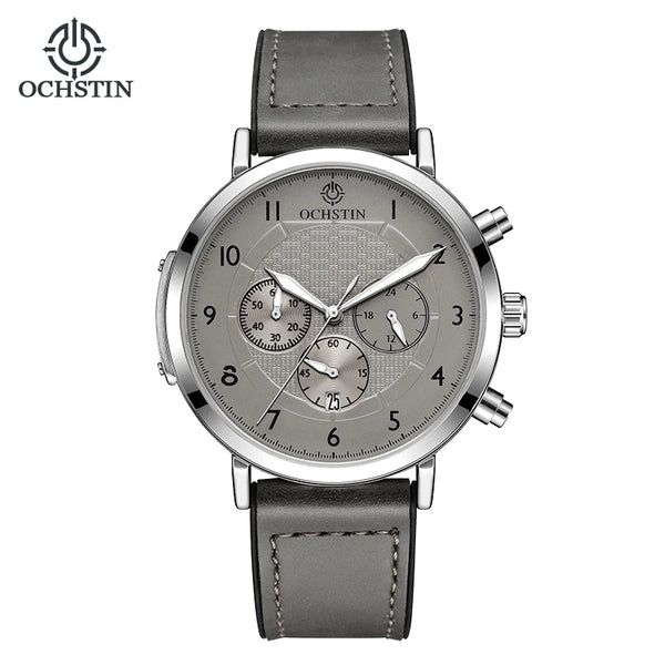 OCHSTIN Commander Men’s Watch – Quartz Movement, Magnetic Buckle, Waterproof, Leather-Rubber Strap