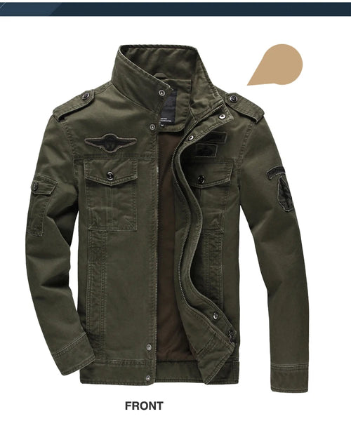 Air Force One Inspired Cargo Jacket – Men’s Army Style, M–6XL Sizes