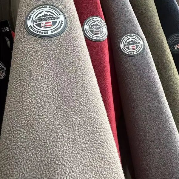 Norway Men’s Winter Fleece Jacket Coat – Thick Warm Casual Zip-Up, Stand Collar, Ameika Style