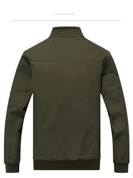 GKKS Men's Military Bomber Jacket – 2023 Autumn Casual Cotton Workwear, Loose Fit