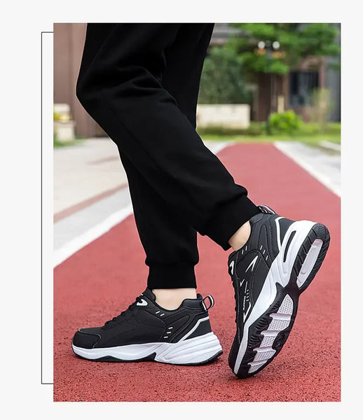 2024 Men's Clunky Sneakers – Thick Sole, Mesh Lace-Up, Breathable Casual Sports Shoes, Soft Platform Trend Footwear