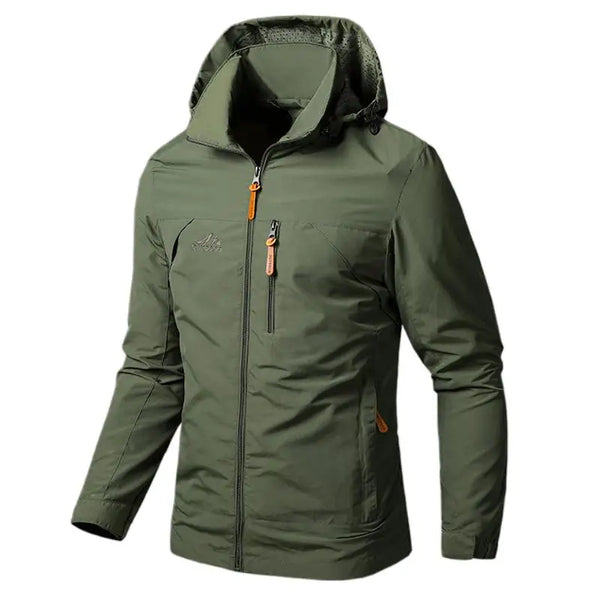 Men's Waterproof Military Windbreaker Jacket – Hooded Combat Bomber Coat for Autumn Outdoor Hiking & Biking