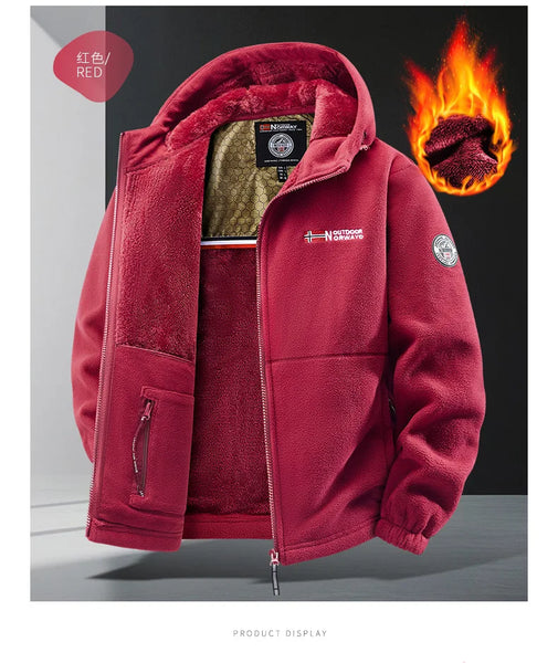 Men’s Winter Lamb Wool Jacket Retro Sports Style Thick Warm Plus Size Casual Coat