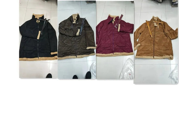 Men’s Leather Bomber Jacket – Fleece-Lined, Fur Lapel Collar, Warm Winter Coat, Plus Size Pilot Style