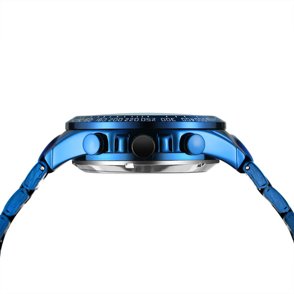 2024 Blue Dial Stainless Steel Skeleton Mechanical Automatic Watch Military Waterproof Male Wrist Watches High End Luxury