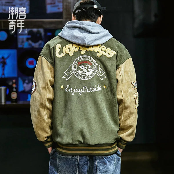 Men’s Embroidered Baseball Bomber Jacket – Fashion Hip Hop Streetwear Coat, High Street Style