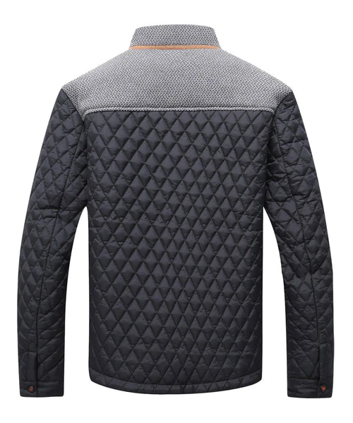 Men's Diamond Quilted Bomber Jacket – Lightweight Puffer, Button Down Overshirt, US Size