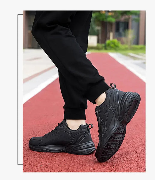 2024 Men's Clunky Sneakers – Thick Sole, Mesh Lace-Up, Breathable Casual Sports Shoes, Soft Platform Trend Footwear