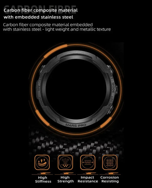 The NORTH EDGE MARS Pro is a rugged, multifunctional digital watch designed for outdoor enthusiasts, military use, and adventure seekers. It features a carbon fiber case, altimeter, barometer, compass, and 50M water resistanc