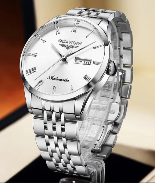 GUANQIN Men's Luxury Automatic Watch – Stainless Steel, Date, Week, Waterproof