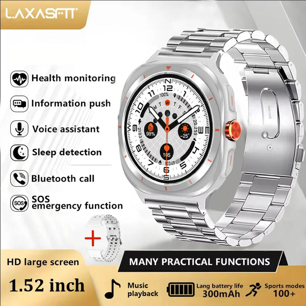 LAXASFIT 1.52" Smart Watch – Bluetooth Calling, Heart Rate & Fitness Tracker for Men & Women