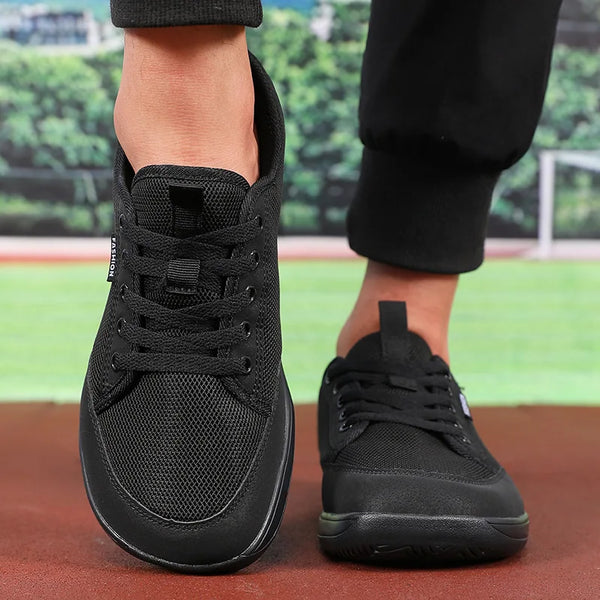 Men's Wide Barefoot Running Shoes – Minimalist Mesh Sneakers, Trendy Casual Outdoor Walking Footwear, Large Fit Design