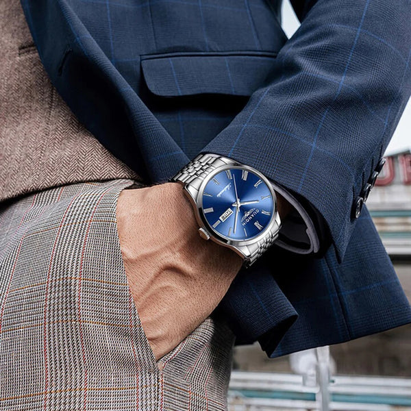 GUANQIN Men's Luxury Automatic Watch – Stainless Steel, Date, Week, Waterproof