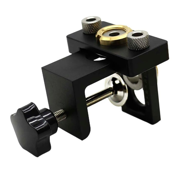 3 In 1 Adjustable Woodworking Drilling Guide Locator Puncher Tools Wood Doweling Jigs for Eccentric Wheel Wooden Panel Splicing