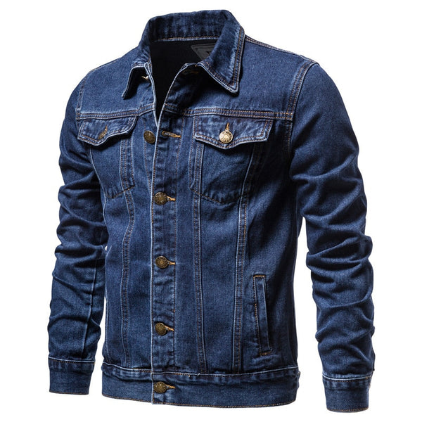 Brand Spring New Cotton Denim Jacket Men Casual Solid Single Breasted Jeans Jacket Men Fashion Slim Fit Quality Man Jackets