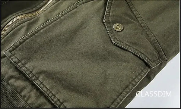 Men’s Winter Bomber Jacket – Fleece-Lined, Warm Cotton Parka, Casual Down Coat, Size 5XL