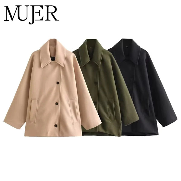 Women's Oversized Long Jacket – Autumn Winter Trench Coat, Bomber Style, New Arrival
