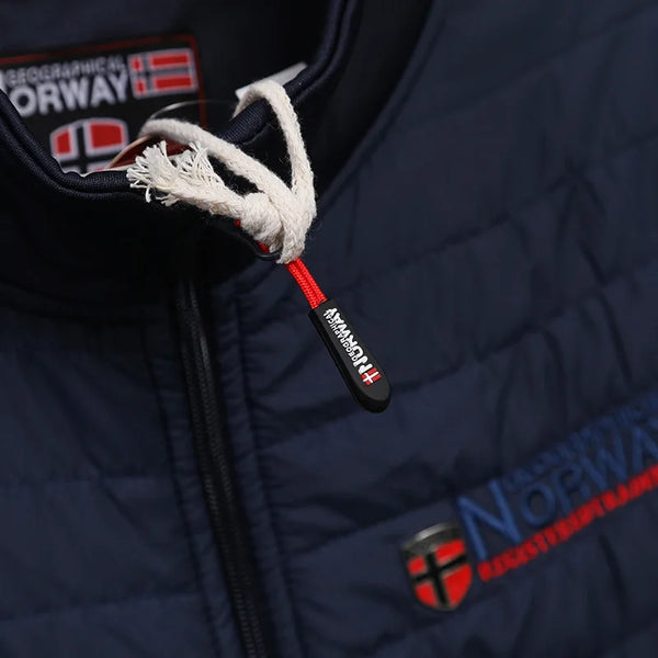 Men's Norway Winter Cotton Jacket – Outdoor Stand Collar Spliced Casual Coat, Warm Padded Outerwear