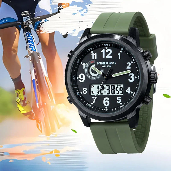 Men's Luxury Sport Watch 2024 – Waterproof Steel Case, Large Dial, Quartz Electronic Movement